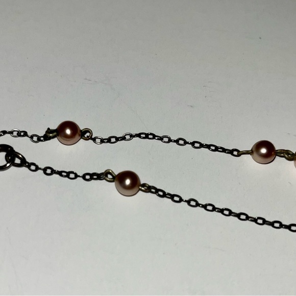 Vintage pinky/beige pearl necklace. 15 inch choker necklace. - Picture 5 of 7